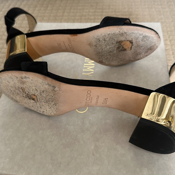 Black Suede 36.5 Jimmy Choo Jaimie 40 Sandals - Picture 5 of 6